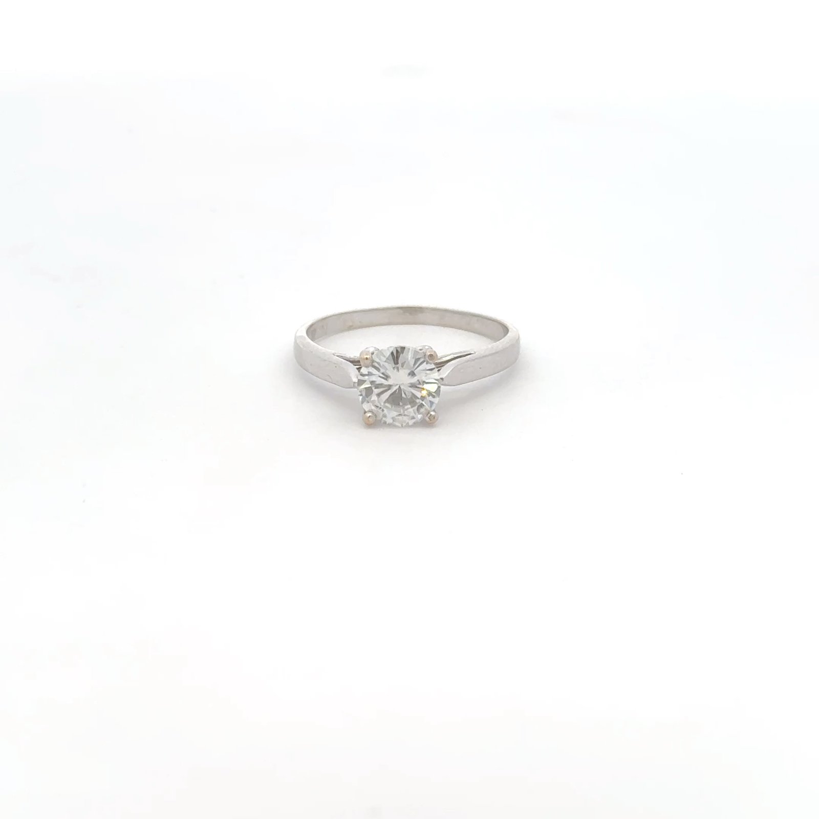 Solitaire Ring Round Brilliant Moissanite(1.0 CT  D.E.W) In 14k Gold #SR10