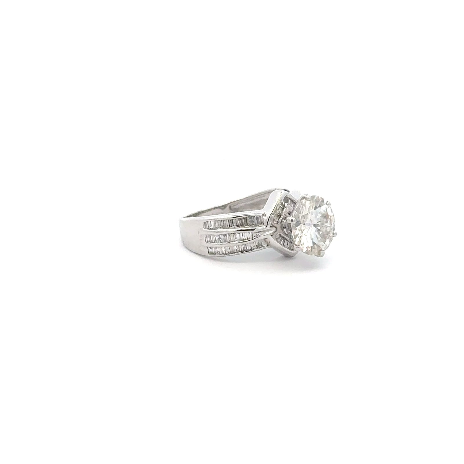 Solitaire Ring in 14k Gold Round Brilliant Cut (3.0ct D.E.W) #SR693