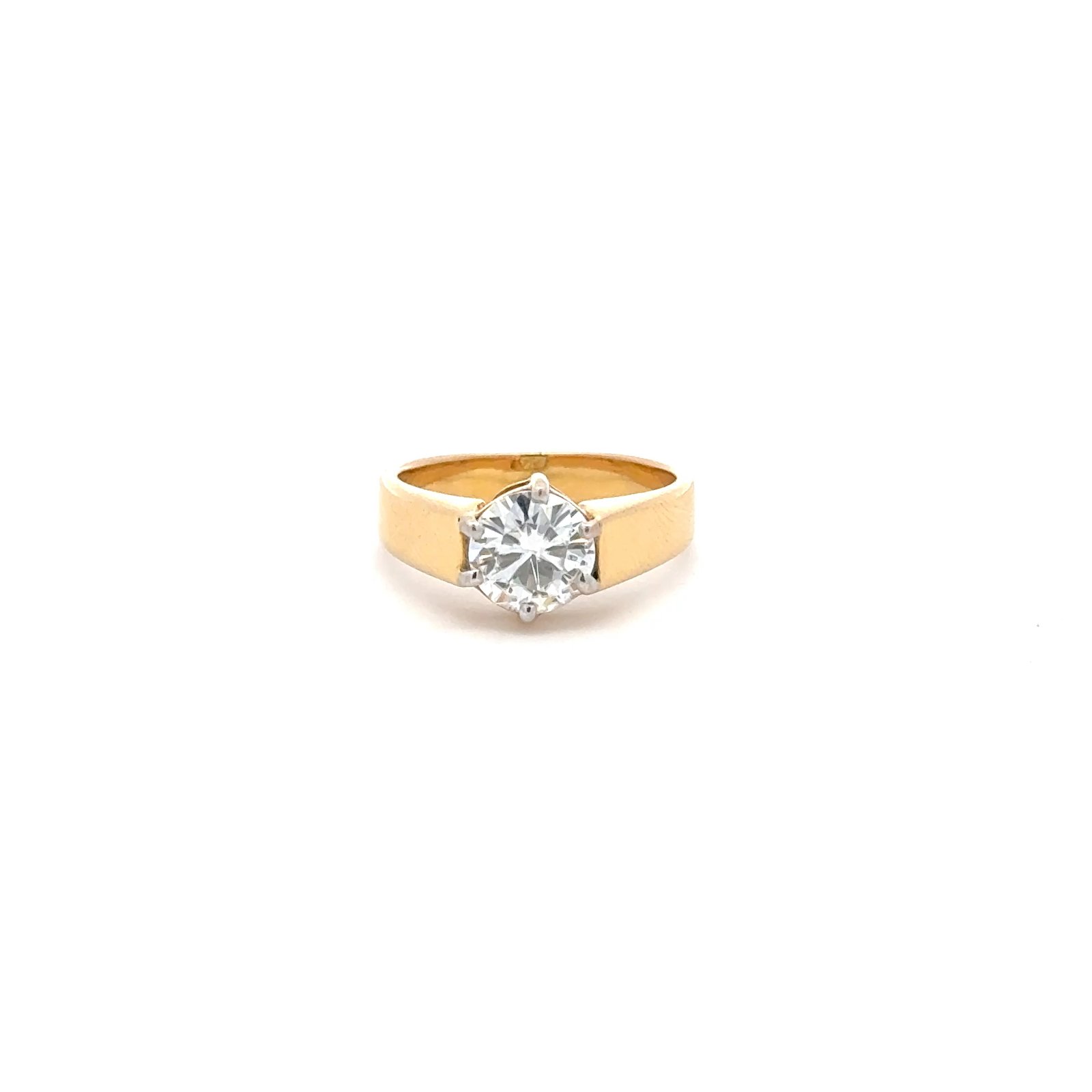 Solitaire Ring in 14k Gold Round Brilliant Cut (1.50ct D.E.W)#SR459
