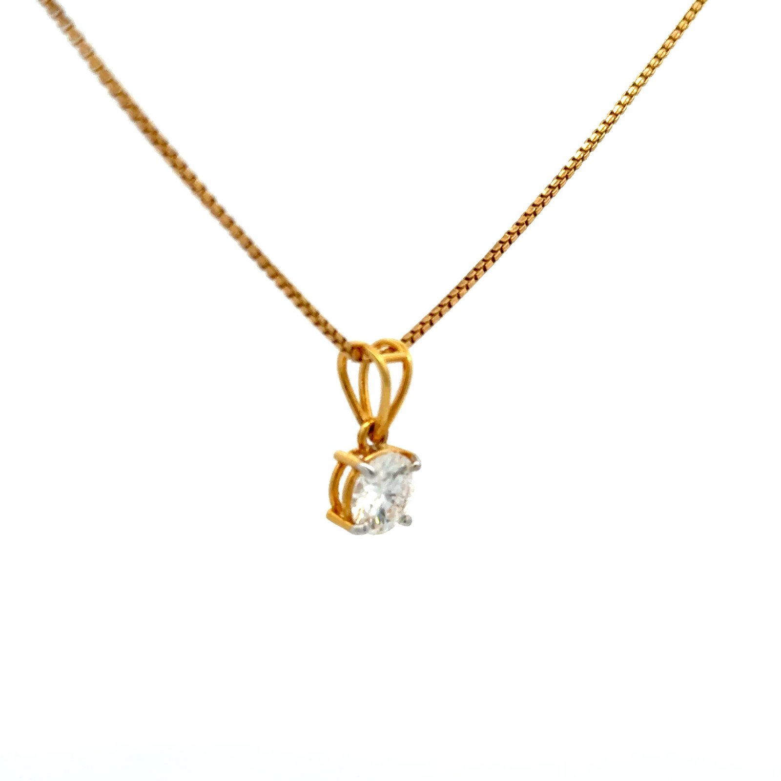 Solitaire Pendant Round Cut Moissanite (1.25CT D.E.W) In 14k Gold Without Chain #SP265