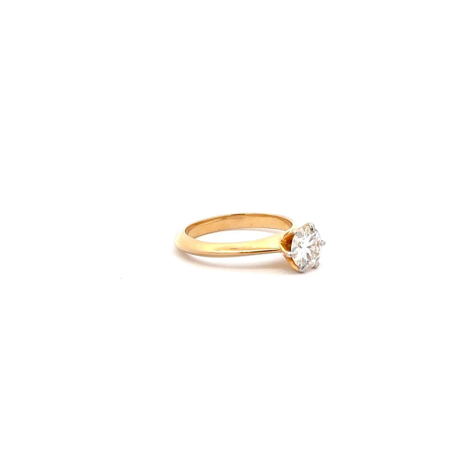 Moissanite Round Shape(1.05ct D.E.W) Solitaire Ring In 14k Gold    #SR547