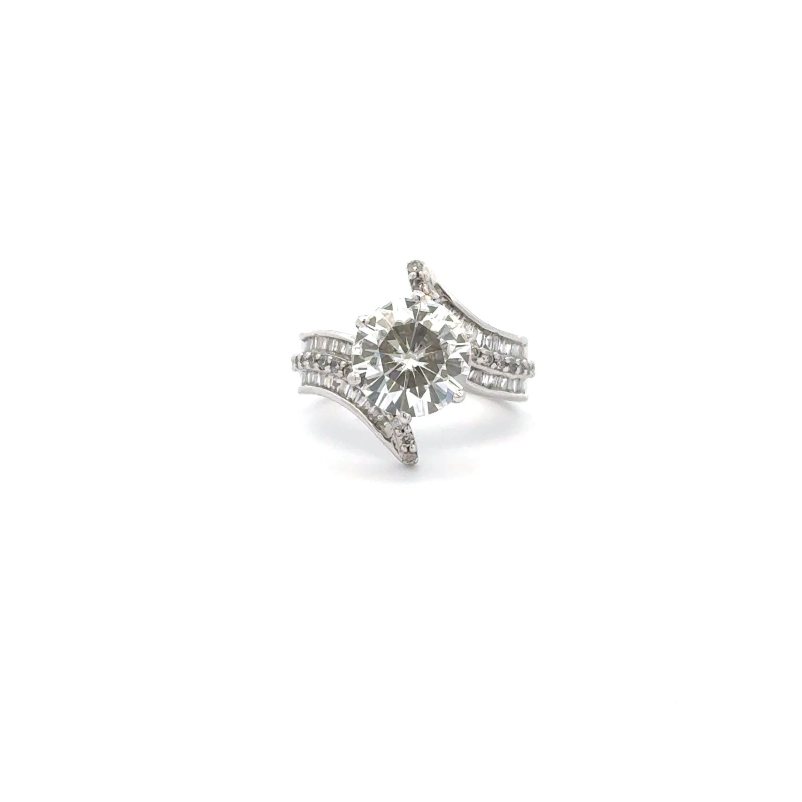 Solitaire Ring in 14k Gold Round Brilliant Cut (4.20ct D.E.W) #SR78