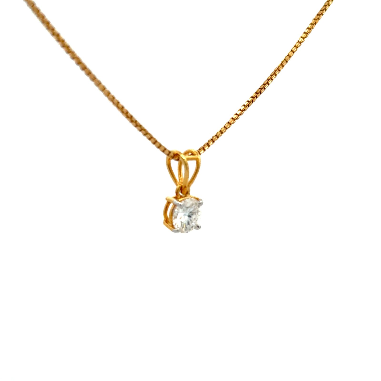 Solitaire Pendant Round Cut Moissanite (1.0CT D.E.W) In 14k Gold Without Chain #SP266