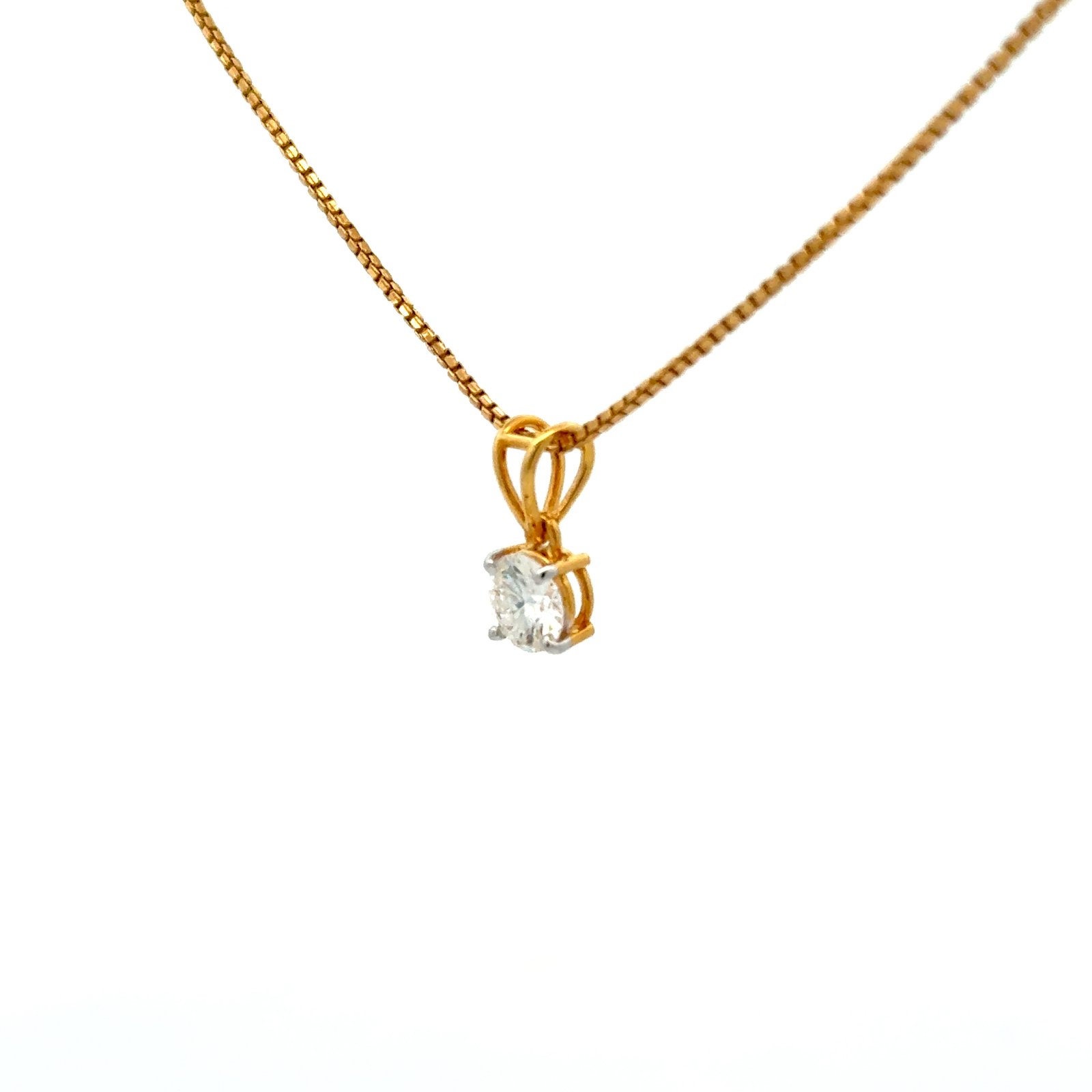 Round Shape Moissanite (0.80CT D.E.W)  Pendant In 14k Gold Without Chain #SP267