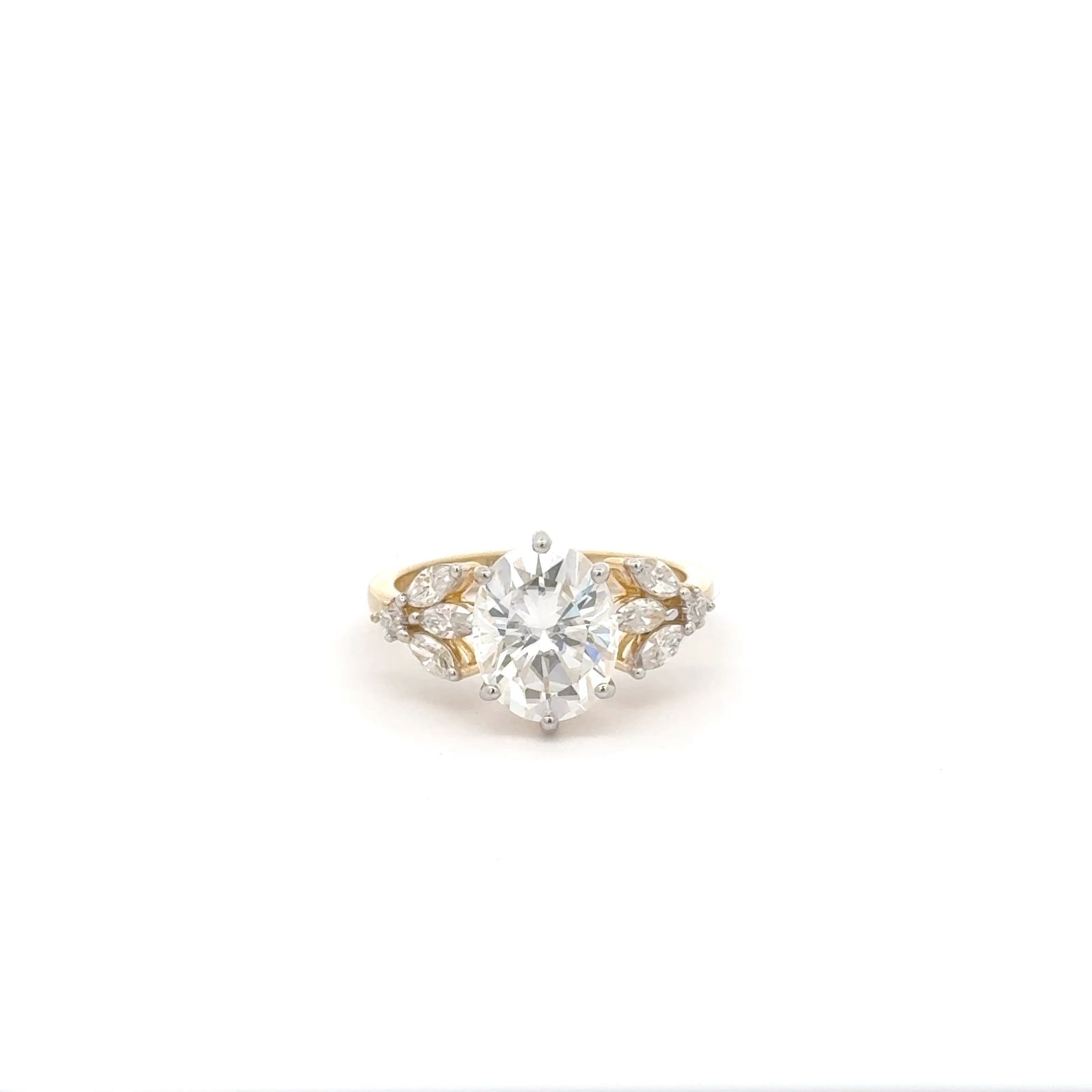 Oval Cut Moissanite Ring in 14k Gold (3.42ct D.E.W) #SR699