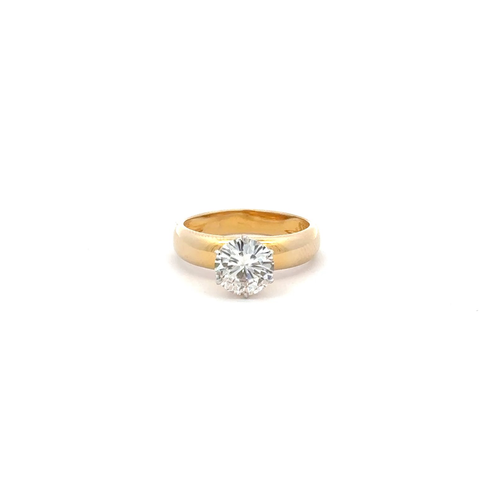 Moissanite Round Shape(1.50ct D.E.W) Solitaire Ring #SR101