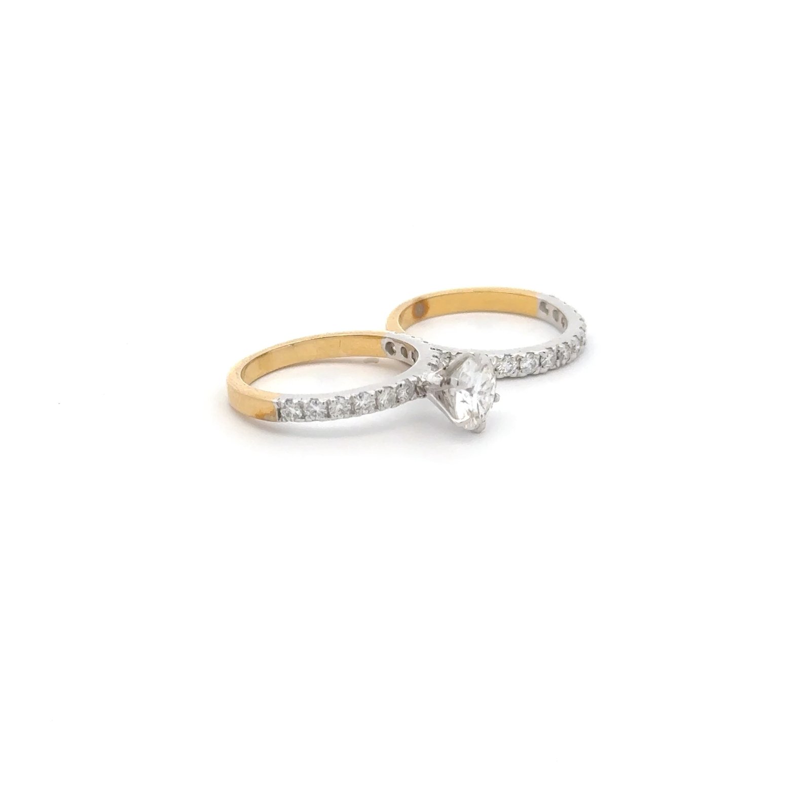 Dual Band Solitaire Ring in 14k Gold(2.20ct D.E.W)#SR636