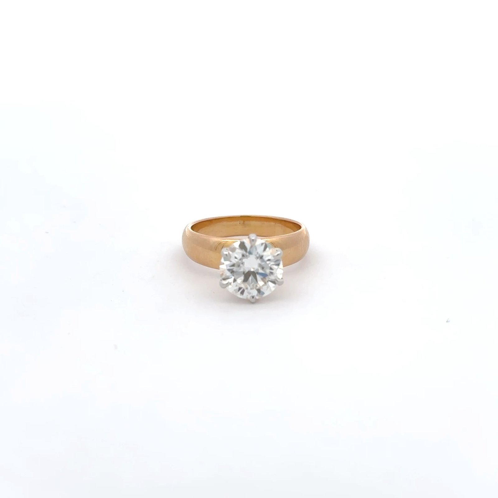 Solitaire Ring in 14k Gold Round Brilliant Cut (3.00ct D.E.W)#SR385
