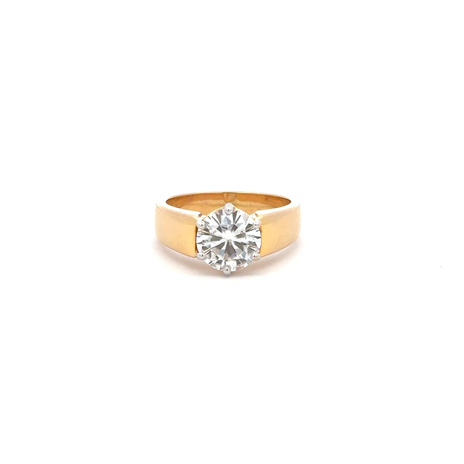 Solitaire Ring in 14k Gold Round Brilliant Cut (3.0ct D.E.W) #SR340