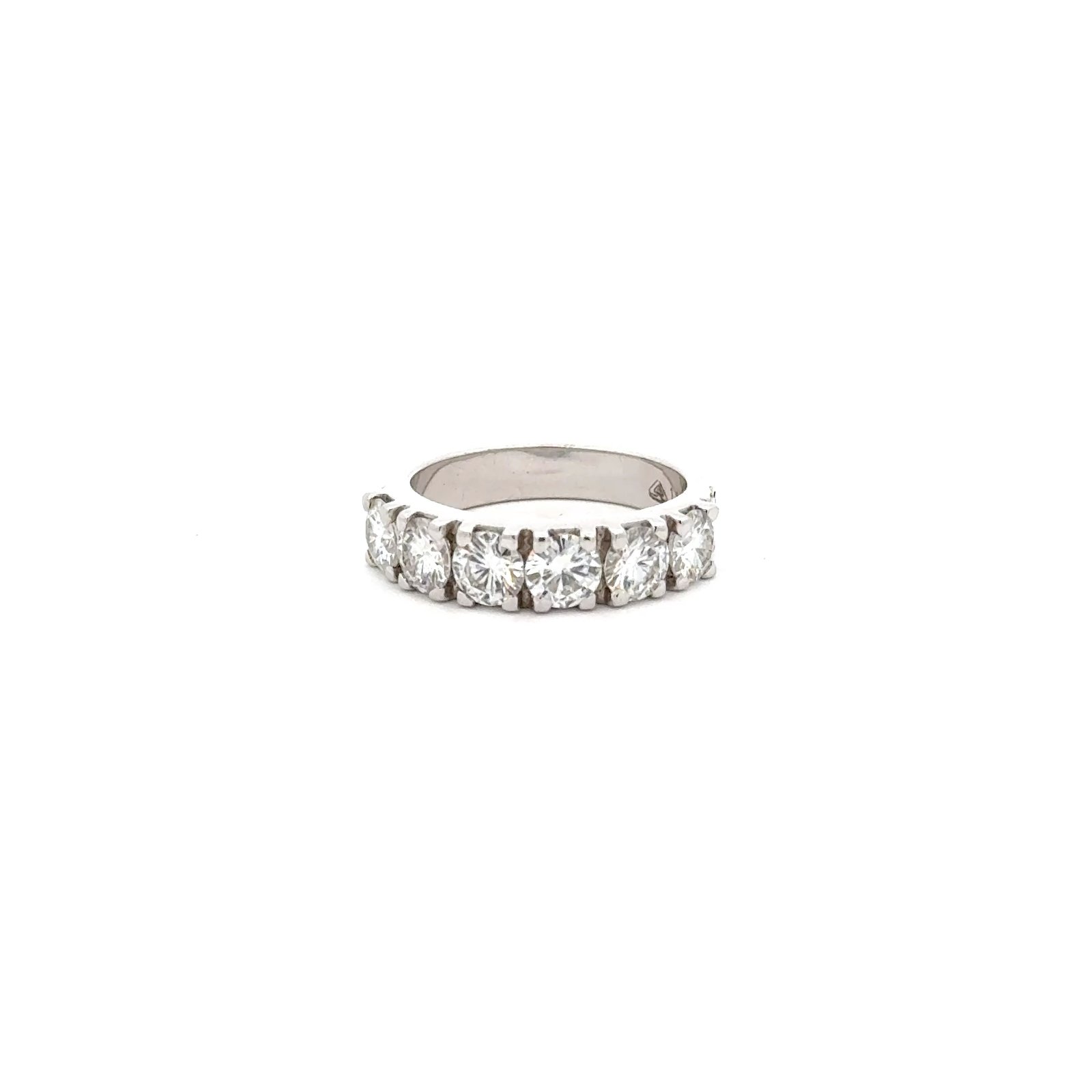 Half Eternity Ring In 14k Gold Round Brilliant Cut (2.1ct D.E.W) #SR538