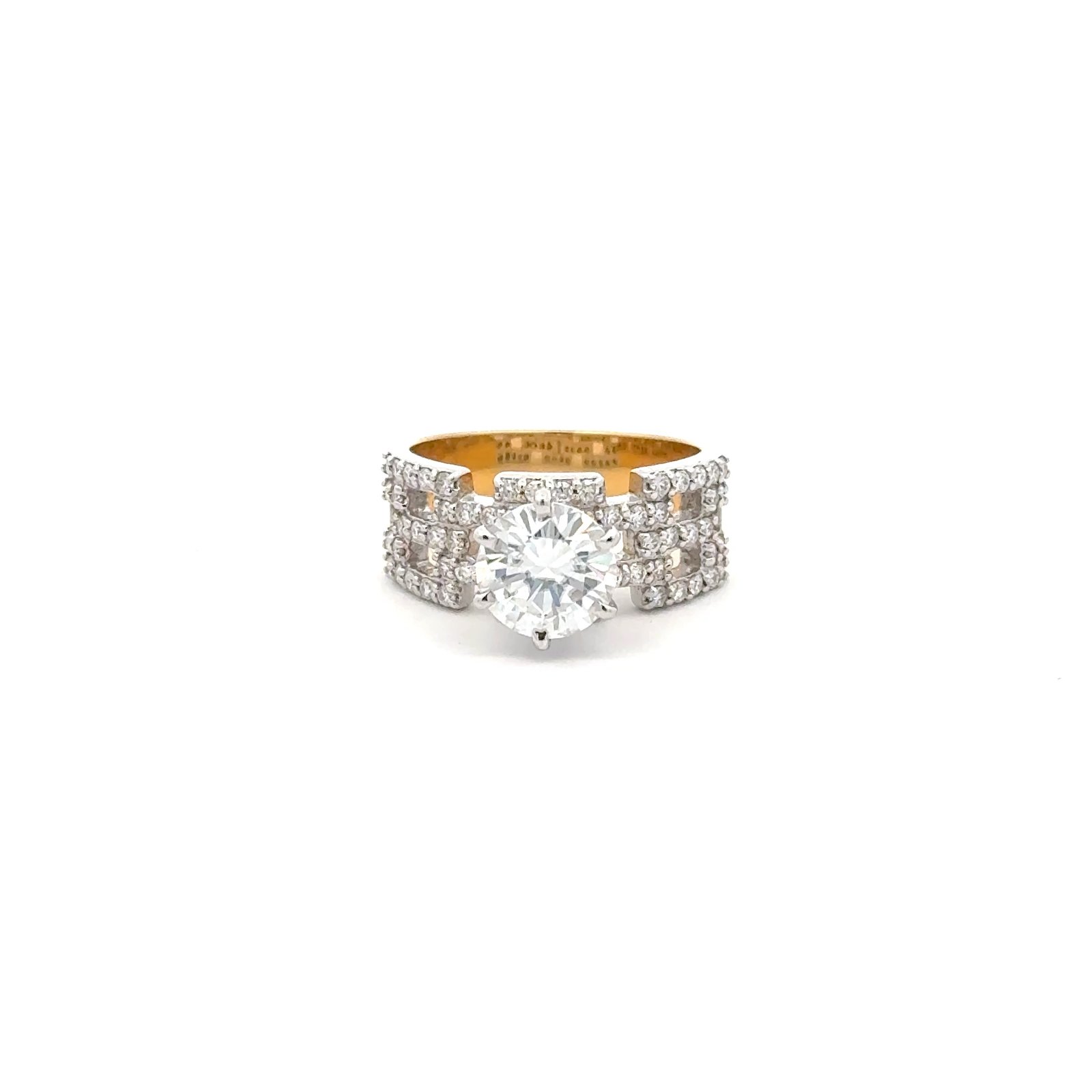 Solitaire Ring in 14k Gold Round Brilliant Cut (2.45ct D.E.W) #SR633