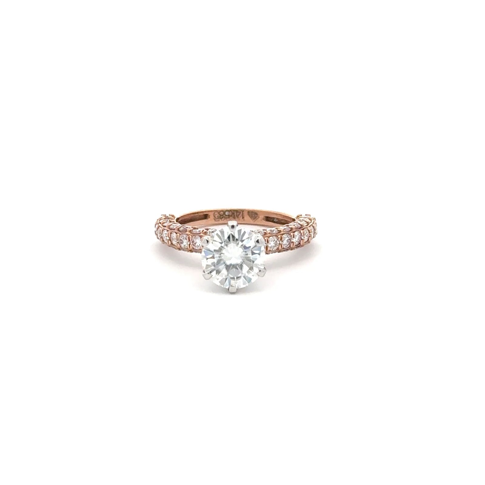 Solitaire Ring in 14k Gold Round Brilliant Cut (4.03ct D.E.W) #SR485