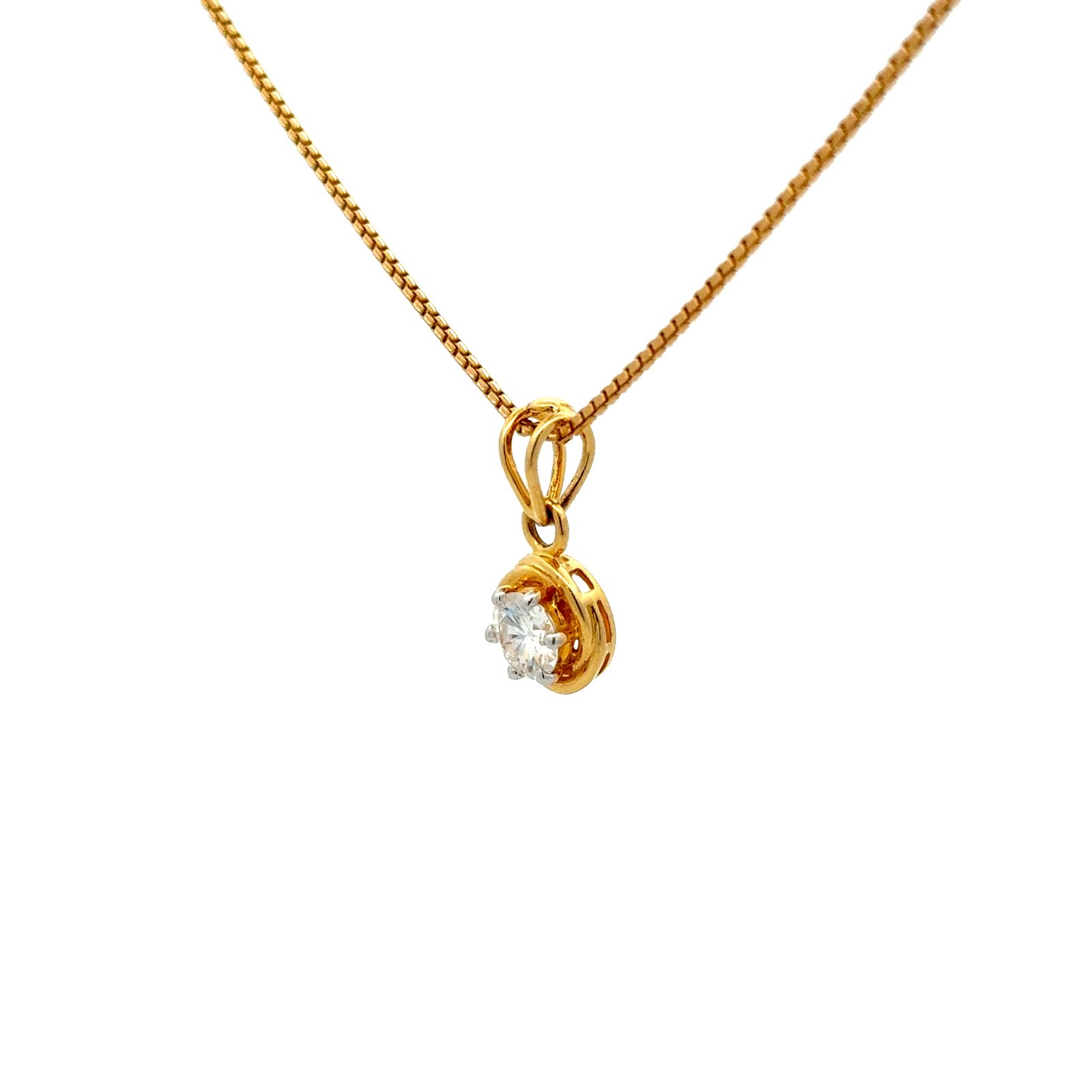 Round Shape Moissanite (0.8CT D.E.W) Pendant In 14k Gold Without Chain #SP215
