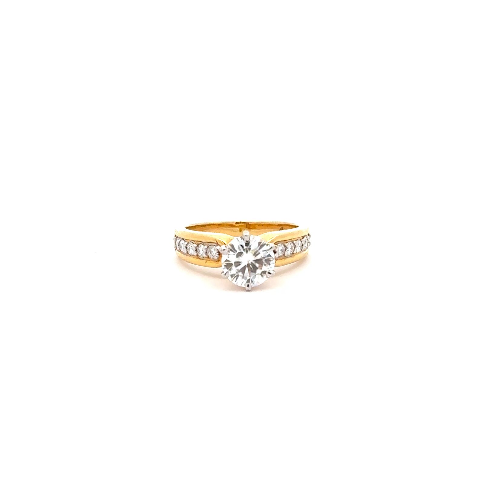 Solitaire Ring in 14k Gold Round Brilliant Cut (1.79ct D.E.W) #SR474