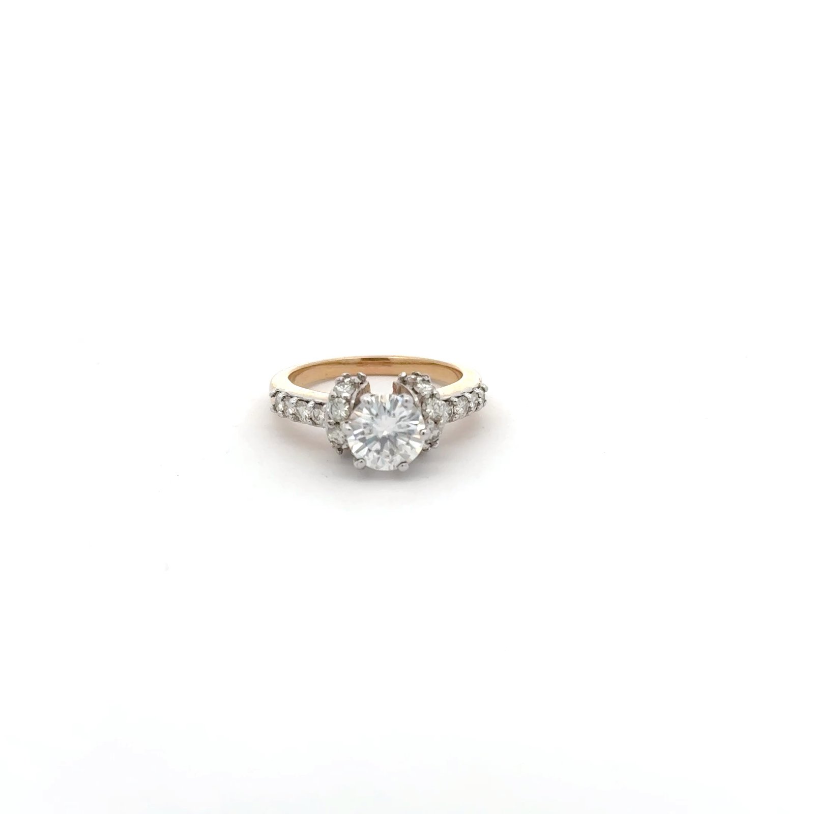 Solitaire Ring in 14k Gold Round Brilliant Cut (1.83ct D.E.W) #SR73