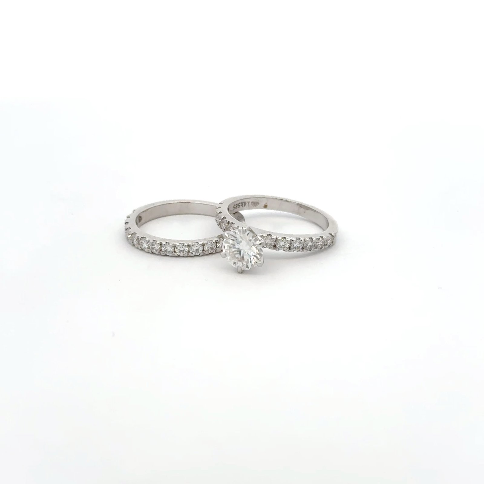 Dual Band Solitaire Ring in 14k Gold Round Brilliant (2.0ct D.E.W) #SR637