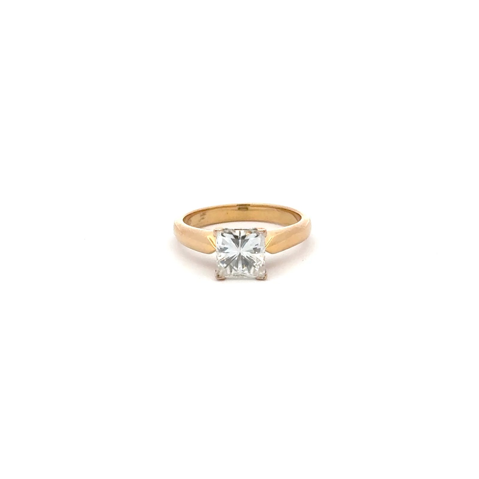 Solitaire Ring in 14k Gold Sqaure Cut (1.70ct D.E.W) #SR304