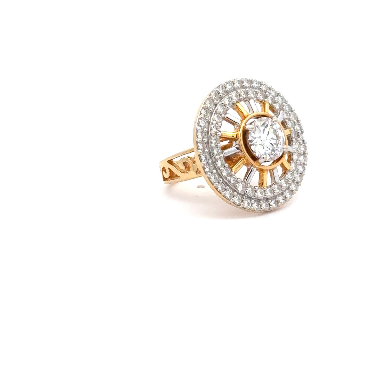 Solitaire Ring in 14k Gold Round  Brilliant Cut (2.57ct D.E.W) #SR336