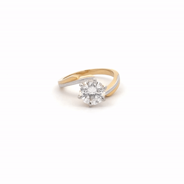 Solitaire Ring In 14k Gold Round Brilliant Cut( 2.0ct  D.E.W) #SR604