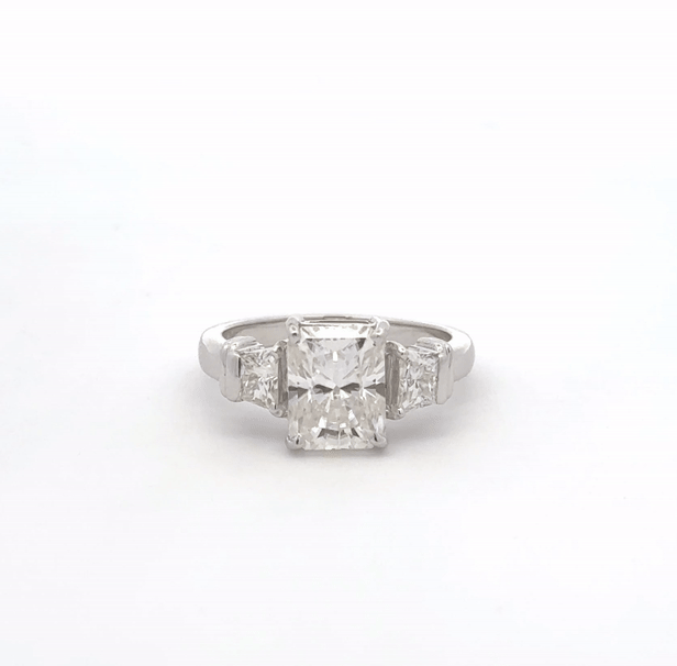 Solitaire Ring in 14k Gold Radiant Cut (3.31ct D.E.W) #SR200