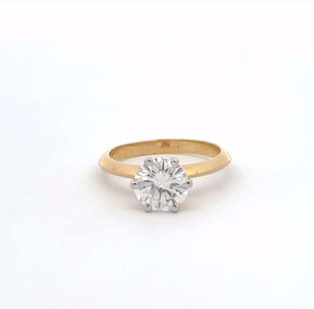 Solitaire Ring in 14k Gold Round Brilliant (2.50ct D.E.W) #SR611